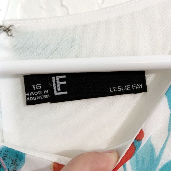 LF Leslie Fay floral watercolor dress 16 - Picture 3 of 5